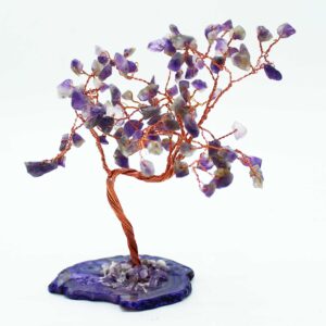 Amethyst Gemstone Tree on Natural Agate Base