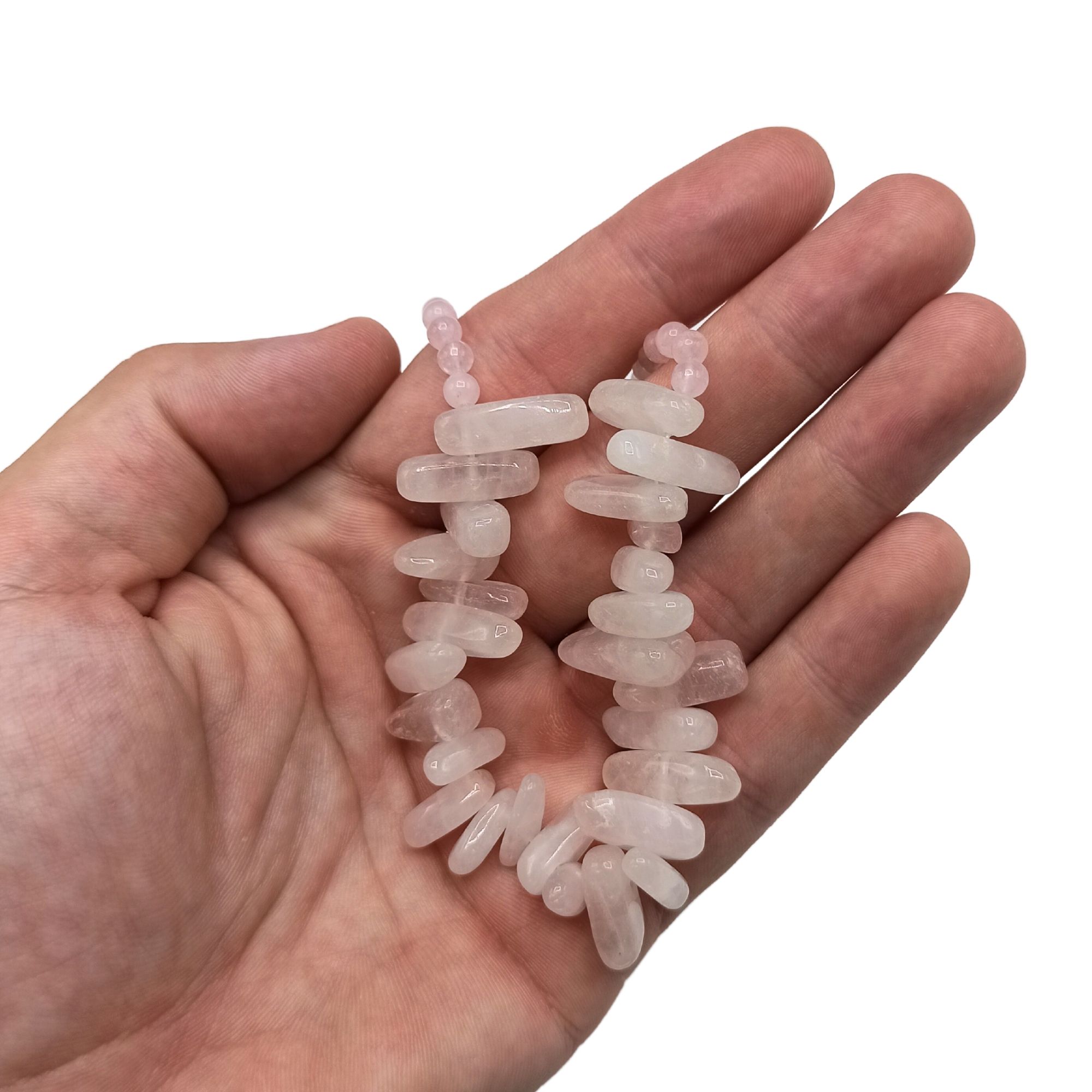 Rose Quartz Gemstone Necklace - Longstone - Image 4